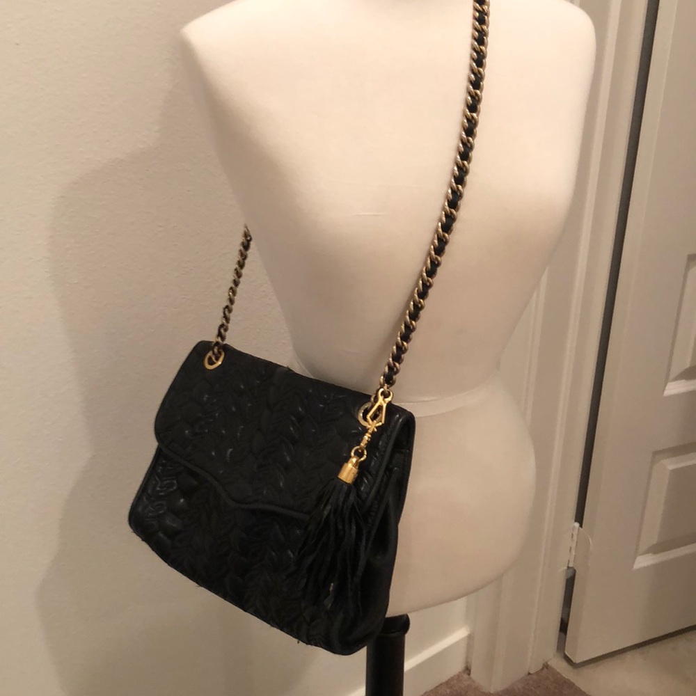 Rebecca mink off quilted cross body purse